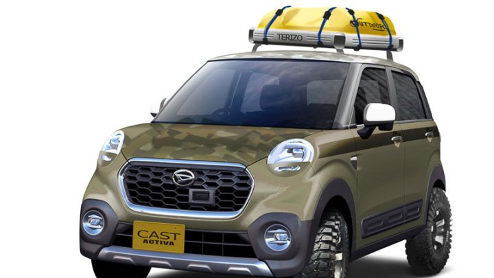 O 80 mm vyšší světlá výška a 15palcové pneumatiky, Daihatsu Cast Activa Off-road.